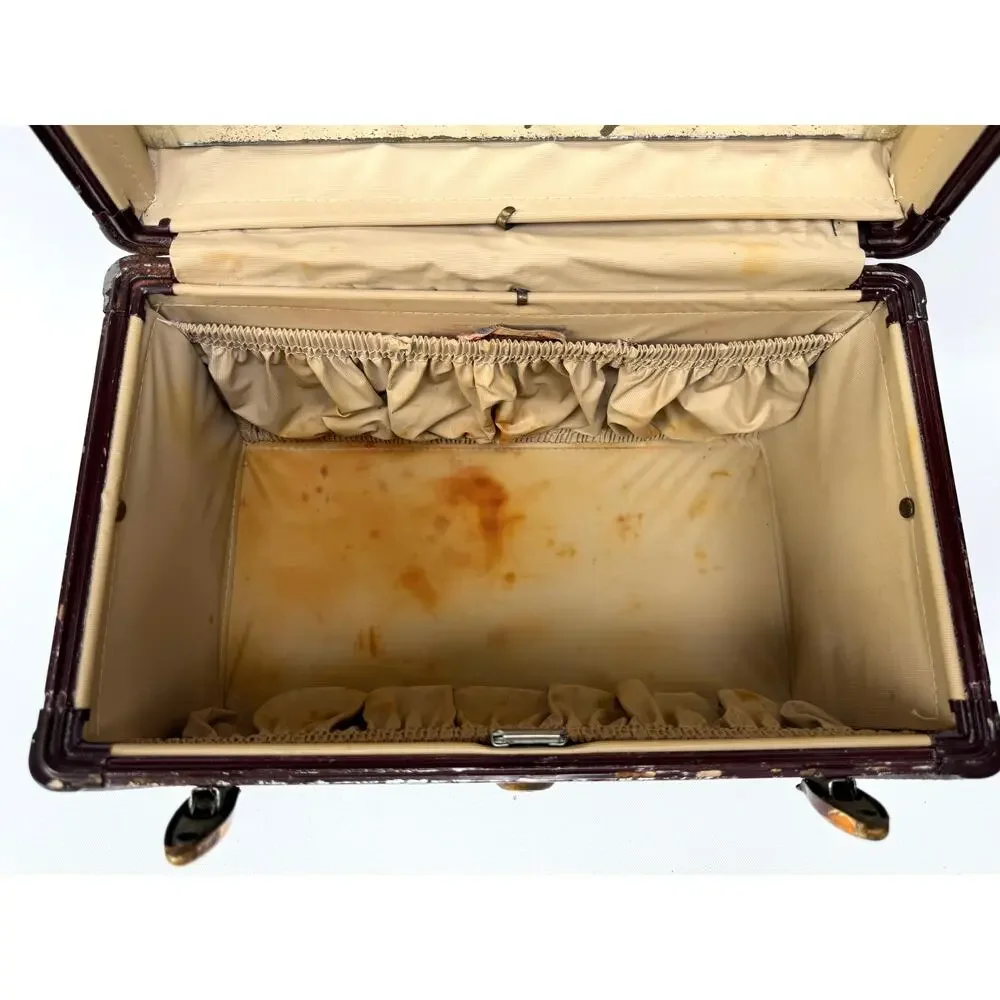 Vintage Samsonite Faux Alligator Train Case Vanity Luggage Shwayder Bros